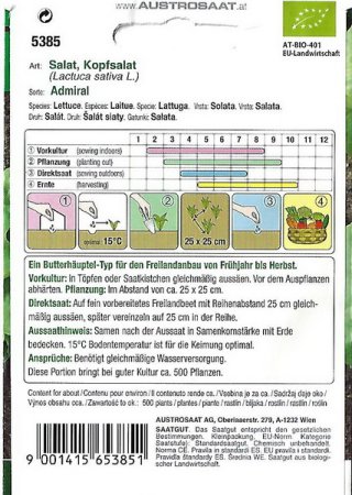 Salat, Kopfsalat Admiral - Bio