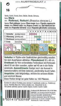 Rotkraut, Rotkohl Mars