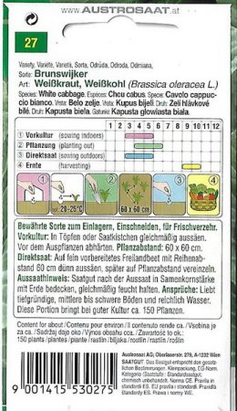 Weißkraut, Weißkohl Brunswijker