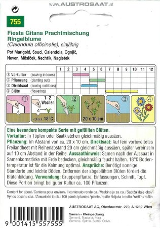 Ringelblume Fiesta Gitana Prachtmischung (Calendula officinalis)