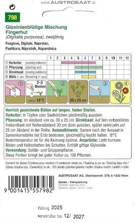Fingerhut Gloxinienblütige Mischung (Digitalis purpurea)