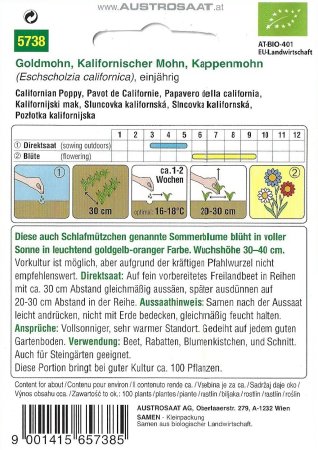Goldmohn (Eschscholzia californica) - Bio