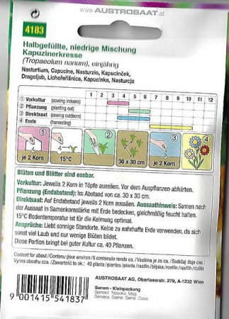 Kapuzinerkresse halbgefüllt, niedrig (Tropaeolum nanum)