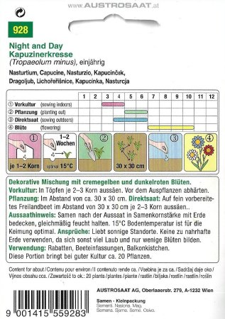 Kapuzinerkresse Night and Day (Tropaeolum minus)