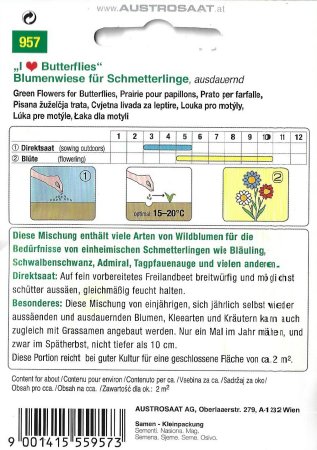 Blumenwiese für Schmetterlinge I Heart Butterflies