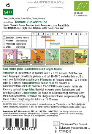 Cocktailtomate Zuckertraube - Bio