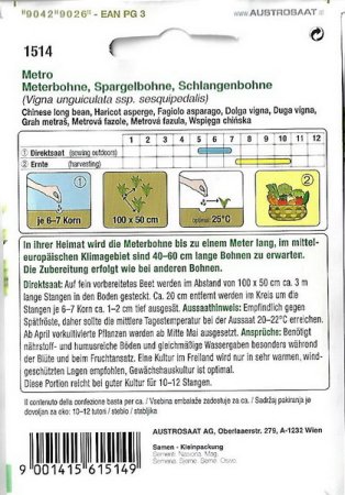 Meterbohne Metro (Vigna unguiculata ssp. sesquipedalis)
