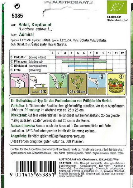 Salat, Kopfsalat Admiral - Bio