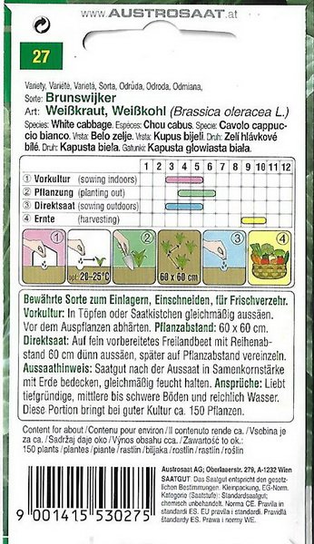 Weißkraut, Weißkohl Brunswijker