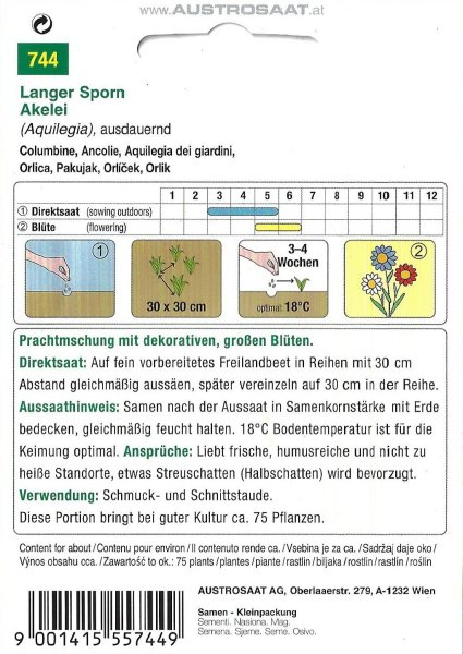 Akelei Langer Sporn Prachtmischung (Aquilegia)