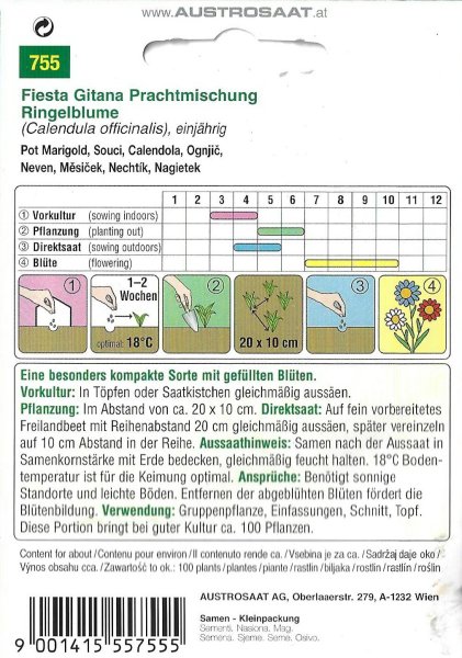 Ringelblume Fiesta Gitana Prachtmischung (Calendula officinalis)