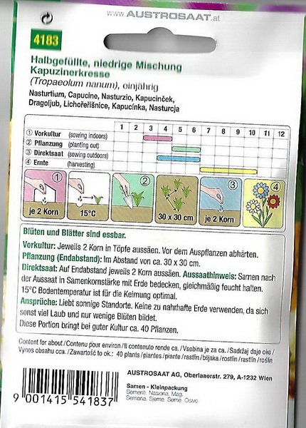 Kapuzinerkresse halbgefüllt, niedrig (Tropaeolum nanum)