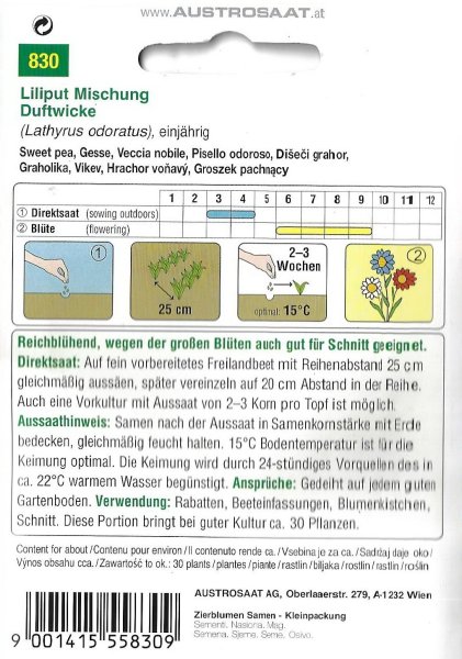Duftwicke Liliput Mischung (Lathyrus odoratus)