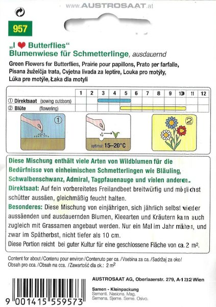 Blumenwiese für Schmetterlinge I Heart Butterflies
