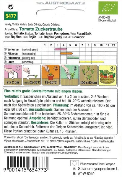 Cocktailtomate Zuckertraube - Bio