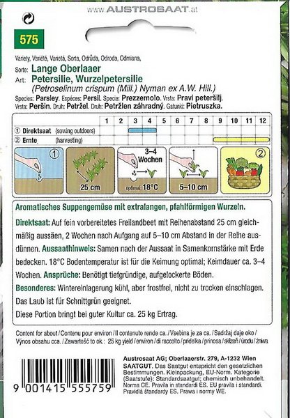 Wurzelpetersilie Lange Oberlaaer